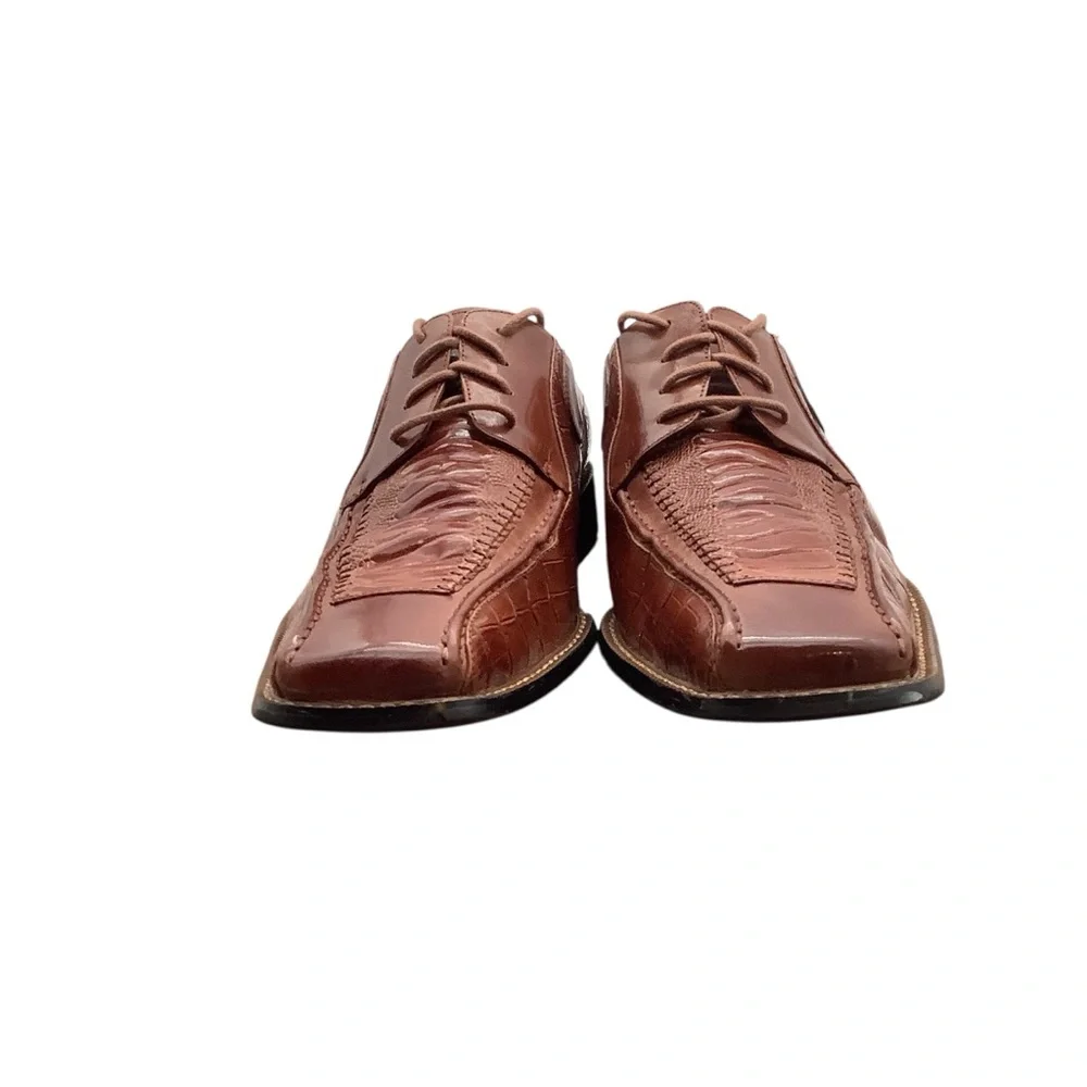 Stacy Adams Elegant Brown Leather Men's‎ Shoes size 9.5